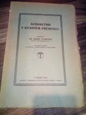 kniha Acidimetrie v kvasném průmyslu, Novina 1930