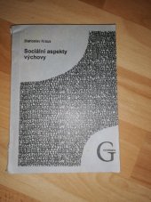 kniha Sociální aspekty výchovy, Gaudeamus 1999