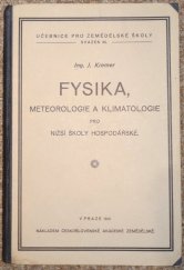 kniha Fysika, meteorologie a klimatologie pro nižší školy hospodářské, Československá akademie zemědělská 1931