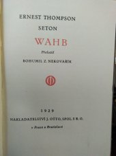 kniha Wahb, J. Otto 1929