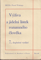 kniha Výživa a jídelní lístek rozumného člověka, Alois Neubert 1939