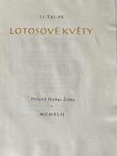 kniha Lotosové květy, V. Vokolek a syn 1942