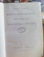 kniha Kříž nad Evropou, revoluce dvacátého století, Alois Neubert 1935