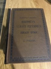 kniha Rozpočty staveb pozemních a odhady budov  , Bursík a Kohout 1892