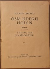 kniha Osm úderů hodin román, Československé podniky tiskař. a vydav. 1923