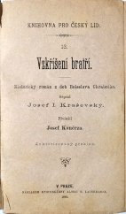 kniha Vzkříšení bratří historický román z dob Boleslava Chrabrého, Nákladem knihtiskárny Aloise R. Lauermanna 1882