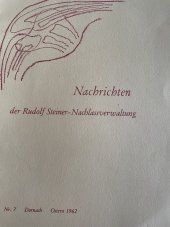 kniha Nachrichten der Rudolf Steiner-Nachlassverwaltung, Dornach, Schwelz 1962