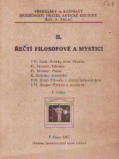 kniha Řečtí filosofové a mystici, Společnost přátel antické kultury 1947