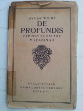 kniha De profundis zápisky ze žaláře v Readingu a čtyři listy, K. Neumannová 1908