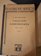 kniha Vybrané básně Q. Horatia Flacca, Česká grafická Unie 1923