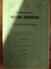 kniha Koriolanus, Nákladem Musea království českého 1858