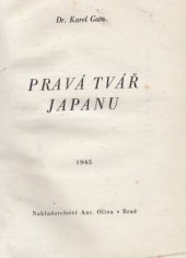 kniha Pravá tvář Japanu, Antonín Oliva 1945