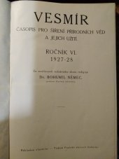 kniha Vesmír, ročník VI 1927–28 časopis pro šíření přírodních věd a jejich užití, s.n. 1928