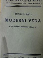 kniha Moderní věda její podstata, methody, výsledky, Čin 1926