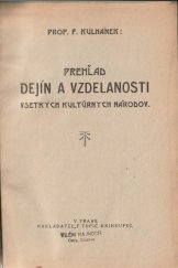kniha Prehľad dejín a vzdelanosti všetkých kultúrnych národov, F. Topič 1921