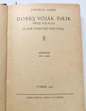 kniha Dobrý voják Švejk před válkou a jiné podivné historky, Adolf Synek 1926