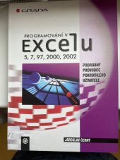 kniha Programování v Excelu 5, 7, 97, 2000, 2002 podrobný průvodce pokročilého uživatele, Grada 2001