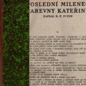 kniha Poslední milenec carevny Kateřiny, Lucerna 1930