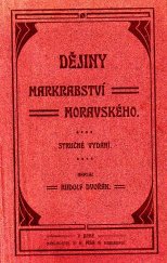 kniha Dějiny markrabství moravského, A. Píša 1906