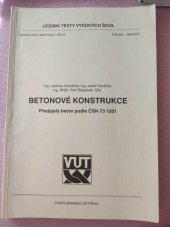 kniha Betonové konstrukce Předpjatý beton podle ČSN 73 1201 : Určeno pro posl. fak. stavební, Mezinárodní organizace novinářů 1991