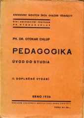 kniha Pedagogika úvod do studia, Společnost Nových škol 1936