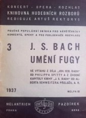 kniha J.S. Bach umění fugy, Melantrich 1937