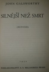 kniha Silnější než smrt = (Beyond), Melantrich 1930