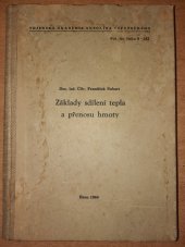 kniha Základy sdílení tepla a přenosu hmoty, Vojenská akademie Antonína Zápotockého 1965