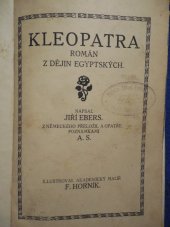 kniha Kleopatra Rom. z dějin egyptských, Antonín Svěcený 1913