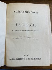 kniha Babička Obrazy venkovského života, V. Hanč 1936