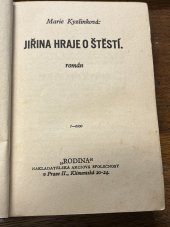 kniha Jiřina hraje o štěstí román, Rodina 1936