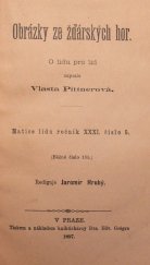 kniha Obrázky ze žďárských hor, Edvard Grégr 1897
