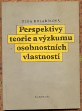 kniha Perspektivy teorie a výzkumu osobnostních vlastností, Academia 1986