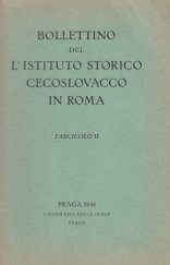 kniha Bollettino del l'Istituto storico Cecoslovacco in Roma. Fascicolo II, l'Istituto storico Cecoslovacco 1946