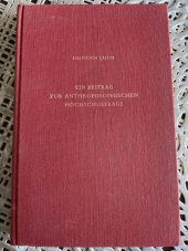 kniha Ein Beitrag zur anthroposophischen Hochschulfrage, Selbstvelg. 1970