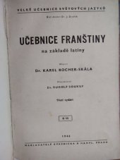 kniha Učebnice franštiny na základě latiny, Kvasnička a Hampl 1946