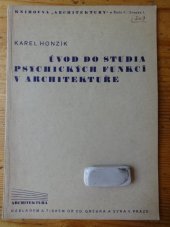 kniha Úvod do studia psychických funkcí v architektuře, Edvard Grégr a syn 1944