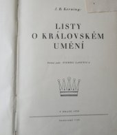 kniha Listy o královském umění, nákladem překladatele 1938