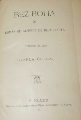 kniha Bez Boha román, Cyrillo-Methodějská knihtiskárna (V. Kotrba) 1903