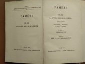 kniha Paměti. Díl III, - Na dvoře republikánském 1919-1925 : vzpomínky a dojmy (výpisky z deníku), Hejda & Tuček 1929