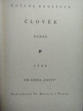kniha Člověk román, Fr. Borový 1919