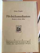kniha Pět dnů komediantem román ze života dítěte, Máj 1921