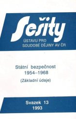 kniha Státní bezpečnost 1954 - 1968 Základní údaje, Ústav pro soudobé dějiny Akademie věd České republiky 1993