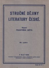 kniha Stručné dějiny literatury české, Vydavatelský odbor Ústředního spolku jednot učitelských 1939