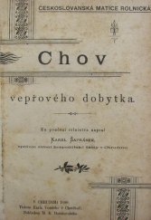 kniha Chov vepřového dobytka, M.E. Holakovský 1899