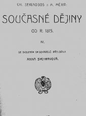 kniha Současné dějiny od r. 1815, J. Otto 1907