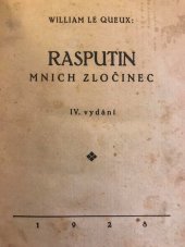 kniha Rasputin, mnich zločinec, s.n. 1928
