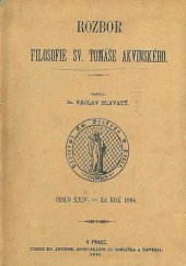 kniha Rozbor filosofie sv. Tomáše Akvinského, Dědictví sv. Prokopa 1885