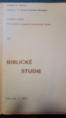 kniha Biblické studie [sborník], Ústřední církevní nakladatelství 1982