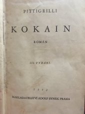 kniha Kokain Román, Adolf Synek 1928